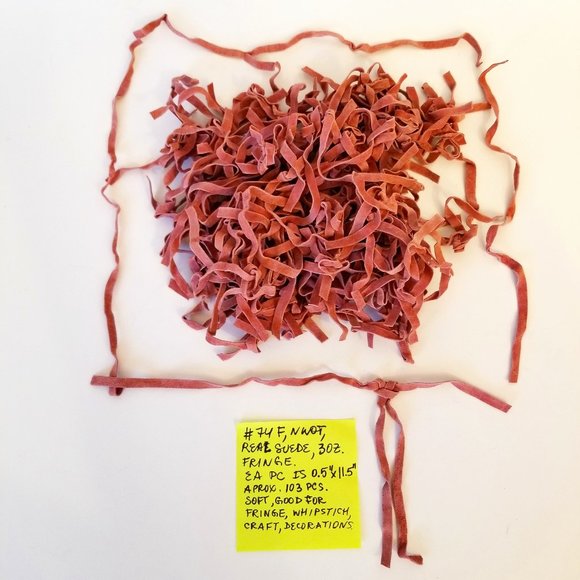 ✅#74F Soft Peach Suede Fringe, 30oz. 11.5"x 0.5" each pc. - Picture 1 of 4